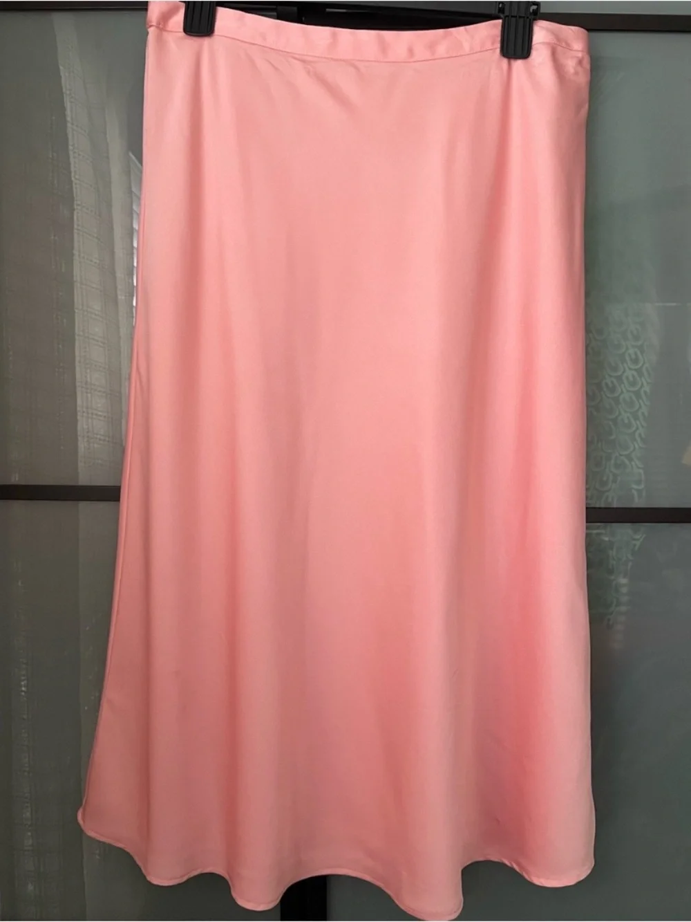 Soft Pink A-Line Midi Skirt